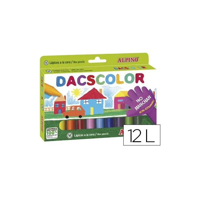 LAPICES CERA DACS COLOR CAJA DE 12 COLORES
