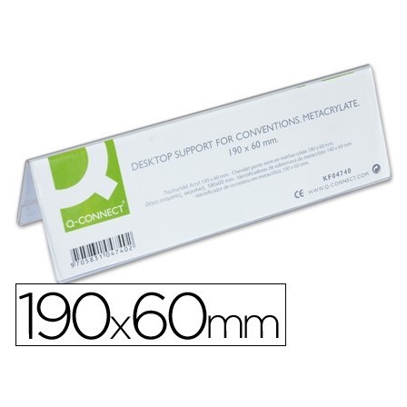 IDENTIFICADORES SOBREMESA Q-CONNECT METACRILATO TAMAÑO 190X60 MM RE...