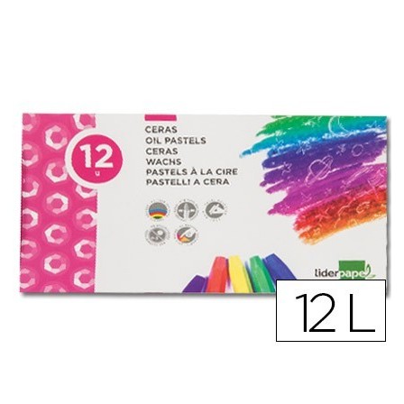 LAPICES CERA BLANDA LIDERPAPEL -CAJA DE 12 COLORES