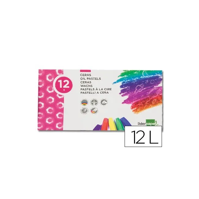 LAPICES CERA BLANDA LIDERPAPEL -CAJA DE 12 COLORES