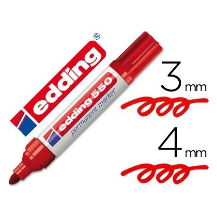 ROTULADOR EDDING PUNTA FIBRA PERMANENTE 550 ROJO N.2 -PUNTA REDONDA