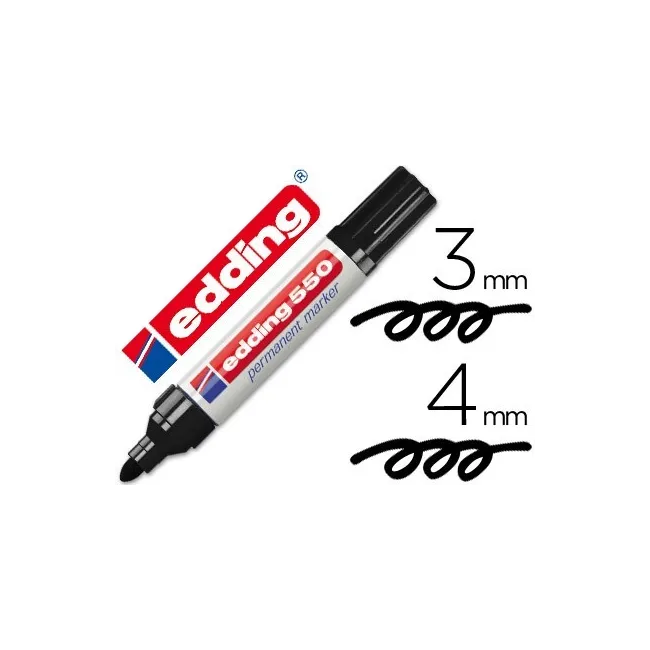 ROTULADOR EDDING PUNTA FIBRA PERMANENTE 550 NEGRO N.1 -PUNTA REDONDA