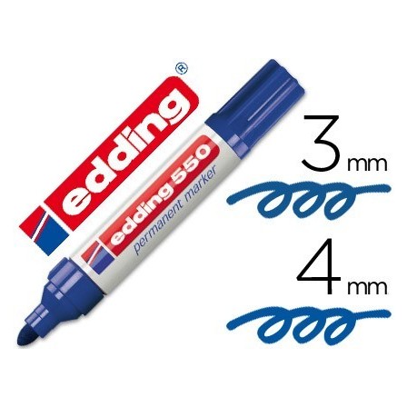 ROTULADOR EDDING PUNTA FIBRA PERMANENTE 550 AZUL N.3 -PUNTA REDONDA