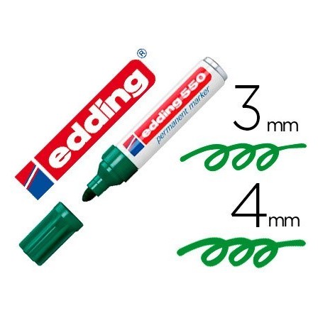 ROTULADOR EDDING PUNTA FIBRA PERMANENTE 550 VERDE N. 4 PUNTA REDOND...