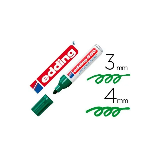 ROTULADOR EDDING PUNTA FIBRA PERMANENTE 550 VERDE N. 4 PUNTA REDOND...
