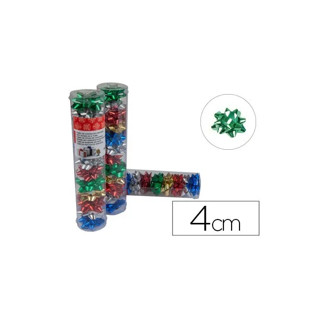 LAZOS LIDERPAPEL FANTASIA PEQUEÑO COLORES METALIZADOS SURTIDOS TUBO 12