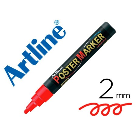 ROTULADOR ARTLINE POSTER MARKER EPP-4-ROJ PUNTA REDONDA 2 MM COLOR ...