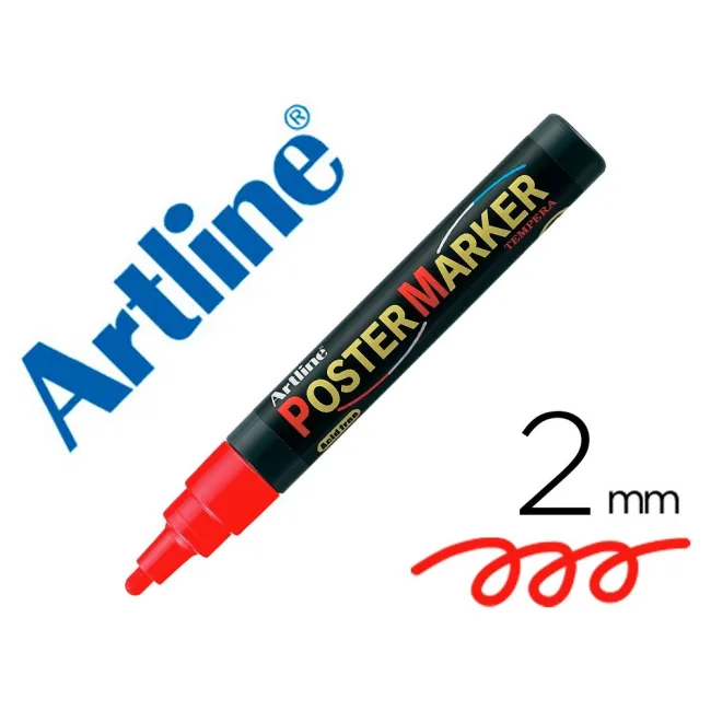 ROTULADOR ARTLINE POSTER MARKER EPP-4-ROJ PUNTA REDONDA 2 MM COLOR ...