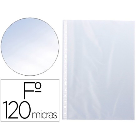 FUNDA MULTITALADROS Q-CONNECT FOLIO 120 MC CRISTAL BOLSA DE 10 UNID...