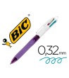 BOLIGRAFO BIC CUATRO COLORES CON GRIP COLORES PASTEL PUNTA 1,3 MM