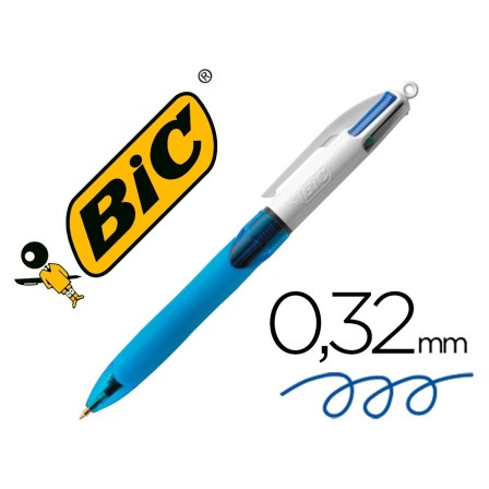 BOLIGRAFO BIC CUATRO COLORES CON GRIP DE CAUCHO ERGONOMICO PUNTA ME...