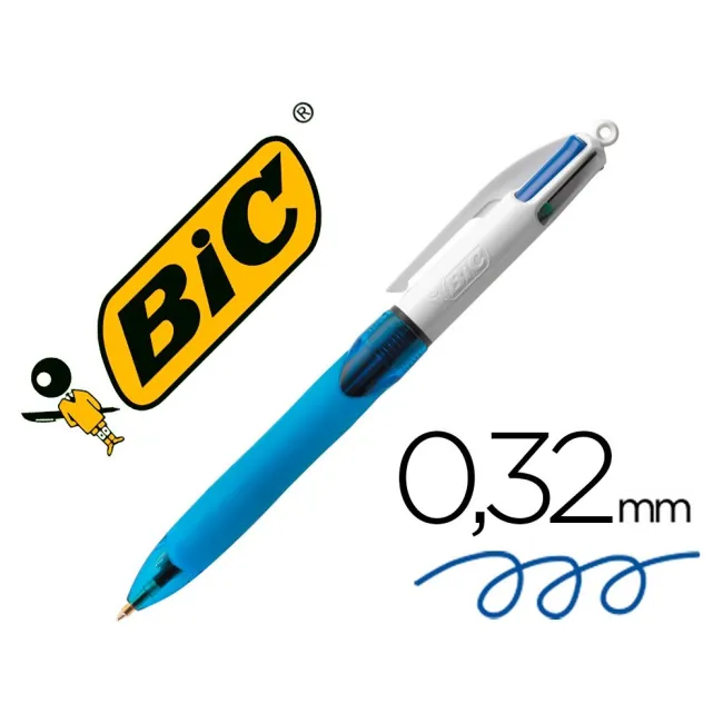 BOLIGRAFO BIC CUATRO COLORES CON GRIP DE CAUCHO ERGONOMICO PUNTA ME...