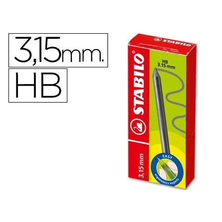 MINAS STABILO EASY ERGO GRAFITO HB DE 3,15 MM -CAJITA DE 6 MINAS