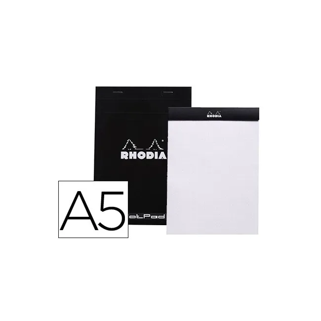 BLOC NOTA RHODIA BLACK DOT PAD DIN A5 80 HOJAS 80 G/M2 LISO CON PUN...