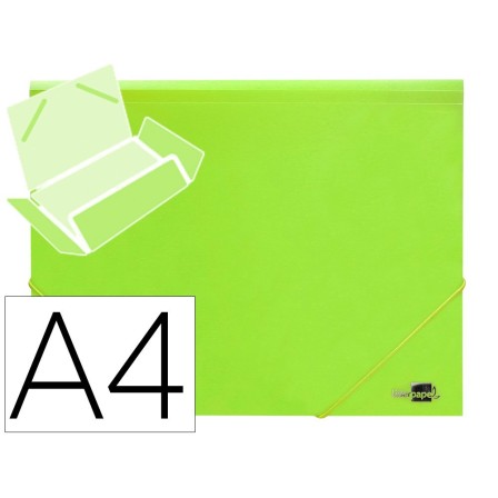 CARPETA LIDERPAPEL GOMAS SOLAPAS POLIPROPILENO DIN A4 AMARILLO FLUO...