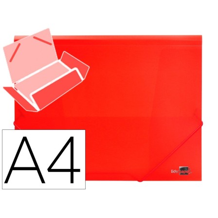 CARPETA LIDERPAPEL GOMAS SOLAPAS 34960 POLIPROPILENO DIN A4 ROJA TR...