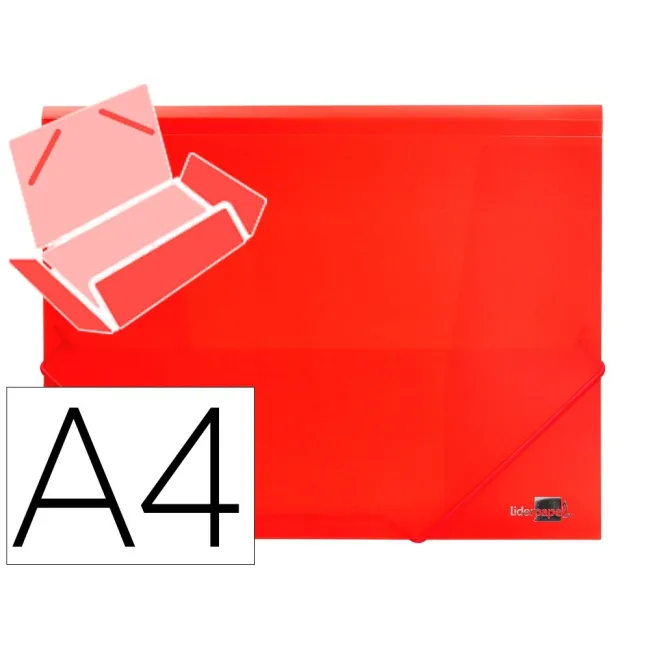 CARPETA LIDERPAPEL GOMAS SOLAPAS 34960 POLIPROPILENO DIN A4 ROJA TR...