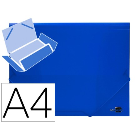 CARPETA LIDERPAPEL GOMAS SOLAPAS 34962 POLIPROPILENO DIN A4 AZUL TR...