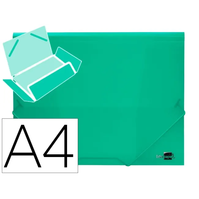 CARPETA LIDERPAPEL GOMAS SOLAPAS 34963 POLIPROPILENO DIN A4 VERDE T...