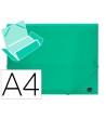 CARPETA LIDERPAPEL GOMAS SOLAPAS 34963 POLIPROPILENO DIN A4 VERDE T...