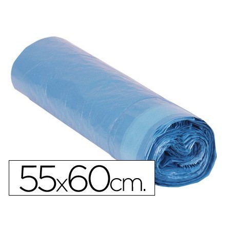 BOLSA BASURA DOMESTICA AZUL CIERRA FACIL 55X60 GALGA 120 -ROLLO DE ...