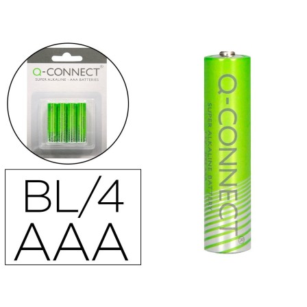 PILA Q-CONNECT ALCALINA AAA -BLISTER CON 4 PILAS