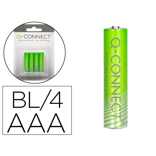 PILA Q-CONNECT ALCALINA AAA -BLISTER CON 4 PILAS