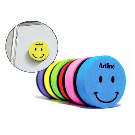BORRADOR ARTLINE PIZARRA BLANCA REDONDO MAGNETICO CARA SMILEY COLOR...