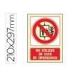 PICTOGRAMA SYSSA SEÑAL DE NO UTILIZAR EN CASO DE INCENDIO EN PVC FO...