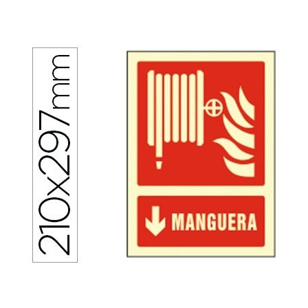 PICTOGRAMA SYSSA SEÑAL DE MANGUERA EN PVC FOTOLUMINISCENTE 210X297 MM