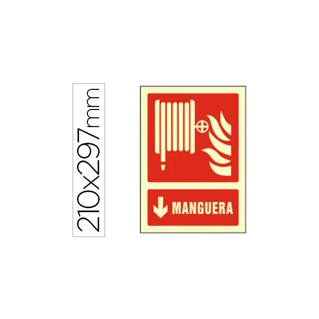 PICTOGRAMA SYSSA SEÑAL DE MANGUERA EN PVC FOTOLUMINISCENTE 210X297 MM