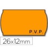 ETIQUETAS METO ONDULADAS 26 X 12 MM FLUOR NARANJA PVP ADH 2 ROLLO 1...