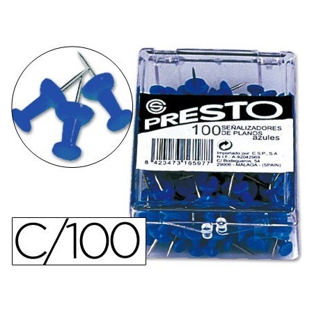 SEÑALIZADOR DE PLANOS PRESTO AZUL -CAJA DE 100 UNIDADES