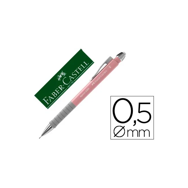 PORTAMINAS FABER CASTELL 0.5 MM APOLLO RETRACTIL COLOR ROSA CLARO