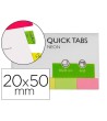 BANDERITAS SEPARADORAS Q-CONNECT 20X50 MM FLUORESCENTE PACK DE 4 CO...