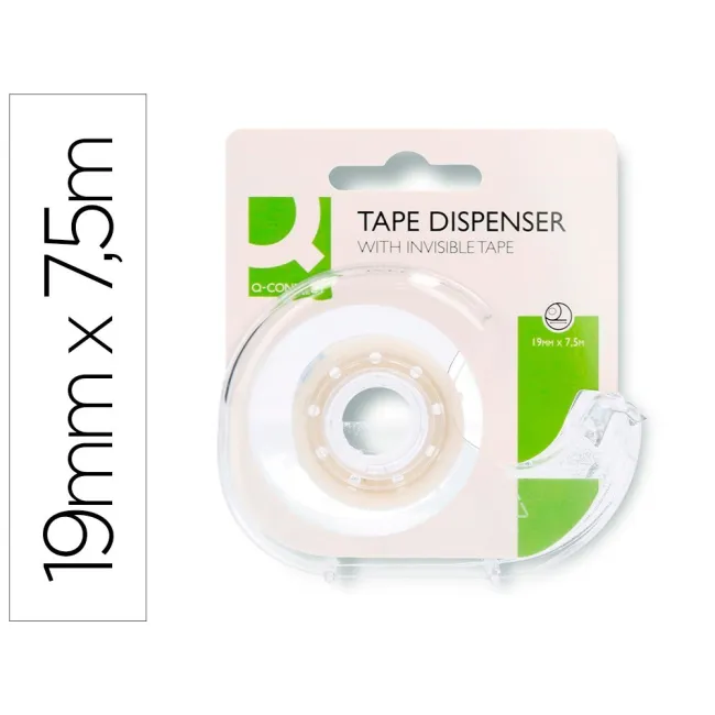 CINTA ADHESIVA Q-CONNECT INVISIBLE 7,5 MT X 19 MM CON PORTARROLLO E...