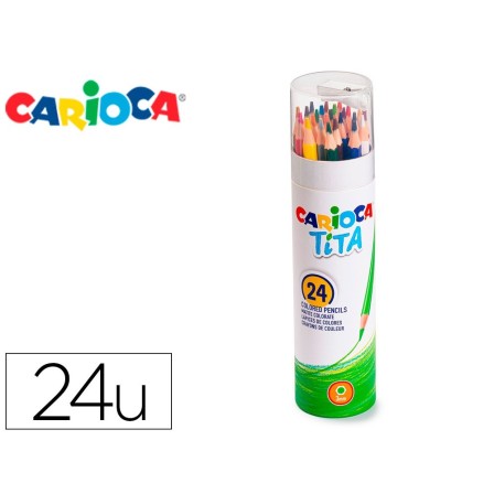 LAPICES DE COLORES CARIOCA TITA MINA 3 MM TUBO METAL 24 COLORES SUR...