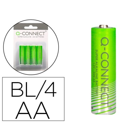 PILA Q-CONNECT ALCALINA AA -BLISTER CON 4 PILAS