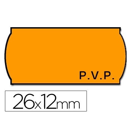 ETIQUETAS METO ONDULADAS 26 X 12 MM PVP FN. ADH 2 -FLUOR NARANJA -R...