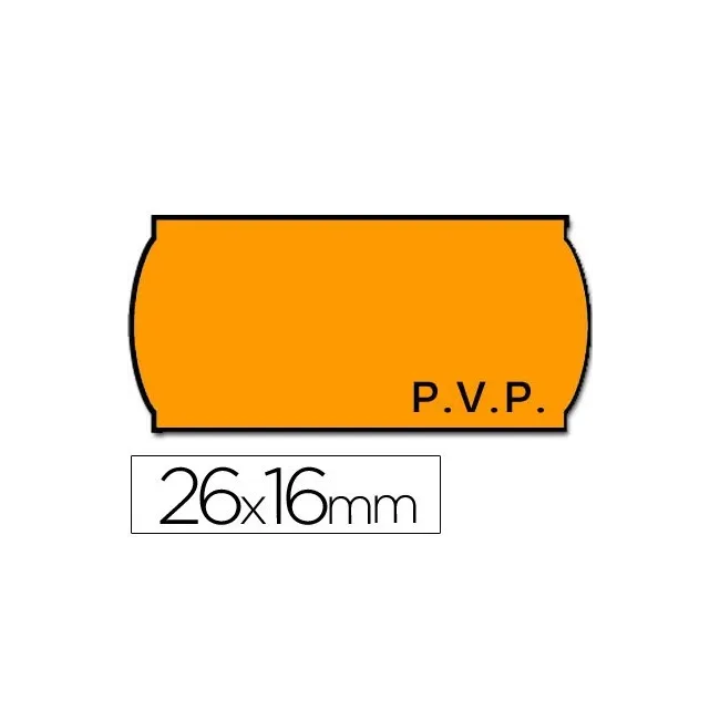 ETIQUETAS METO ONDULADAS 26 X 16 MM PVP FN. ADH 2 -FLUOR NARANJA -R...