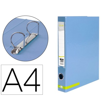 CARPETA DE 2 ANILLAS 25 MM MIXTAS LIDERPAPEL A4 FORRADO COLOR SYSTE...