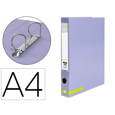 CARPETA DE 2 ANILLAS 25 MM MIXTAS LIDERPAPEL A4 FORRADO COLOR SYSTE...