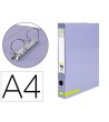 CARPETA DE 2 ANILLAS 25 MM MIXTAS LIDERPAPEL A4 FORRADO COLOR SYSTE...