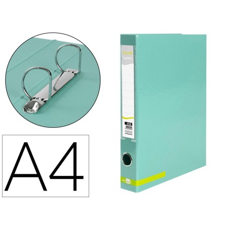CARPETA DE 2 ANILLAS 25 MM MIXTAS LIDERPAPEL A4 FORRADO COLOR SYSTE...