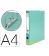 CARPETA DE 2 ANILLAS 25 MM MIXTAS LIDERPAPEL A4 FORRADO COLOR SYSTE...