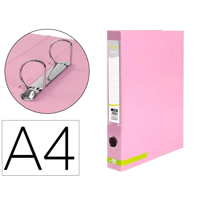 CARPETA DE 2 ANILLAS 25 MM MIXTAS LIDERPAPEL A4 FORRADO COLOR SYSTE...