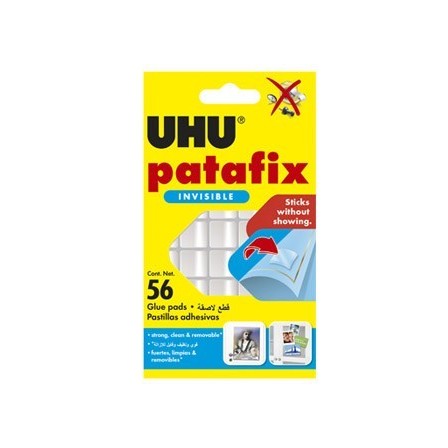 SUJETACOSA UHU PATAFIX TRANSPARENTE BLISTER DE 56 UNIDADES