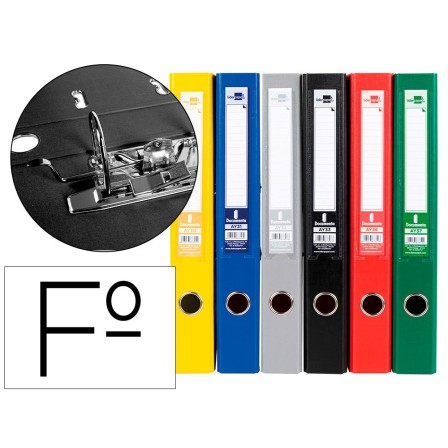 ARCHIVADOR DE PALANCA LIDERPAPEL FOLIO DOCUMENTA FORRADO PVC CON RA...
