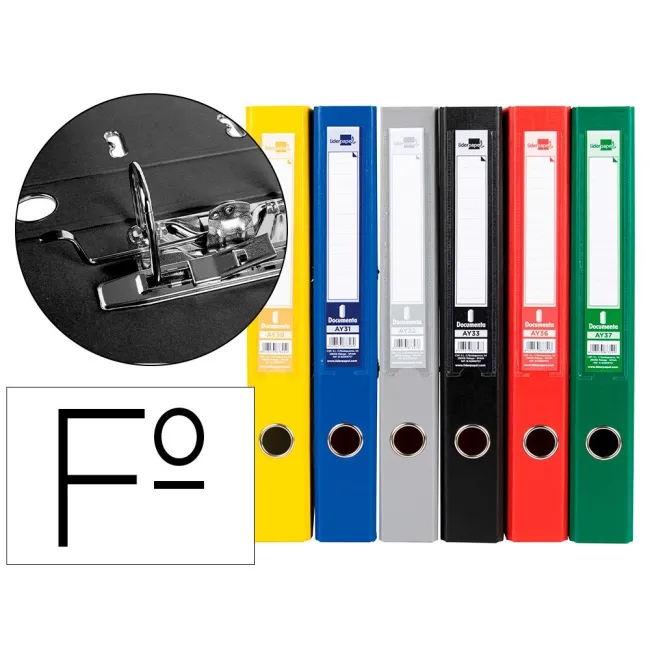 ARCHIVADOR DE PALANCA LIDERPAPEL FOLIO DOCUMENTA FORRADO PVC CON RA...