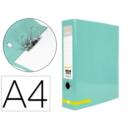 ARCHIVADOR DE PALANCA LIDERPAPEL A4 COLOR SYSTEM FORRADO SIN RADO L...